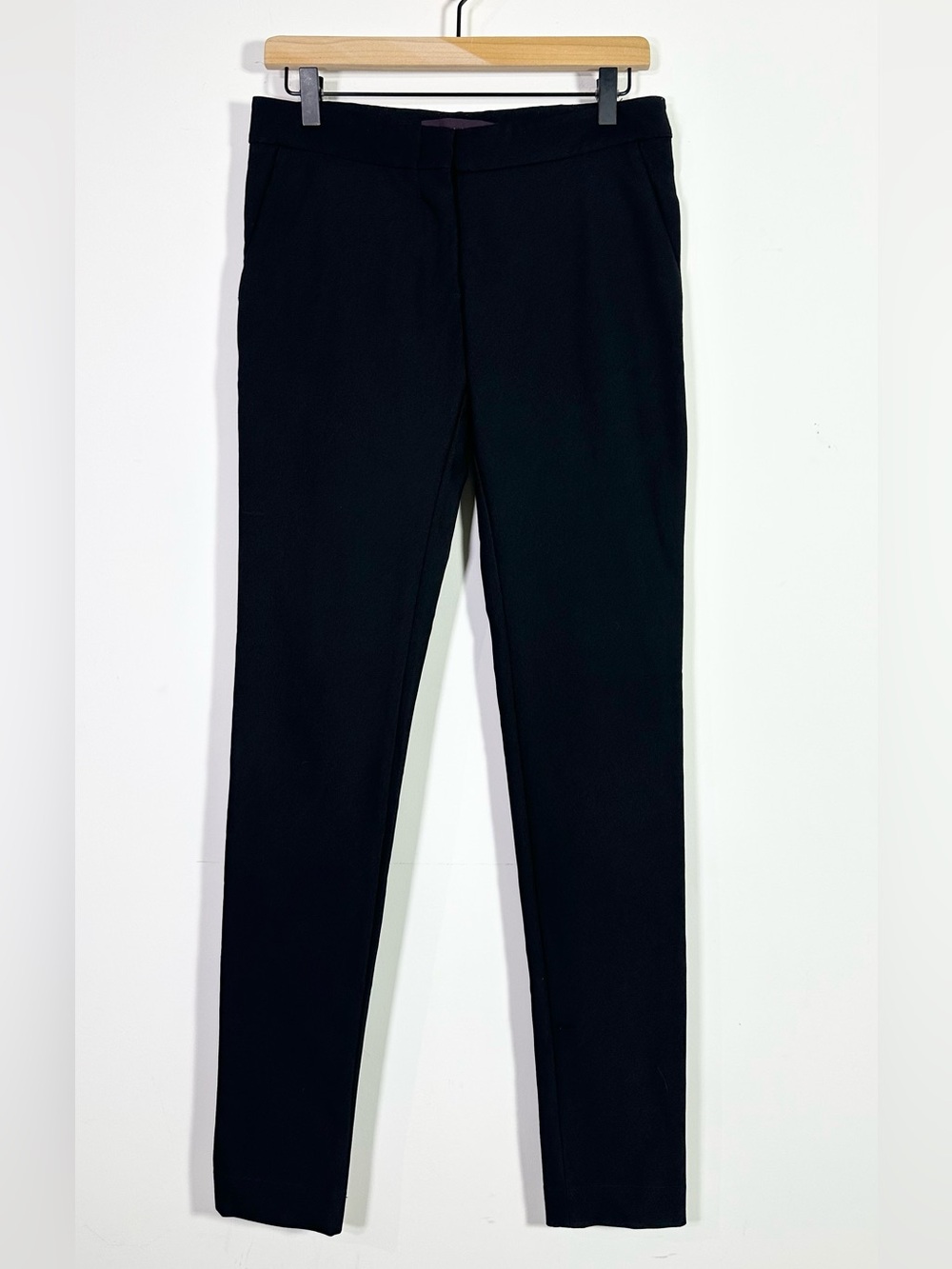 Stella McCartney Black Low Rise Slim Straight Leg Trouser Pants